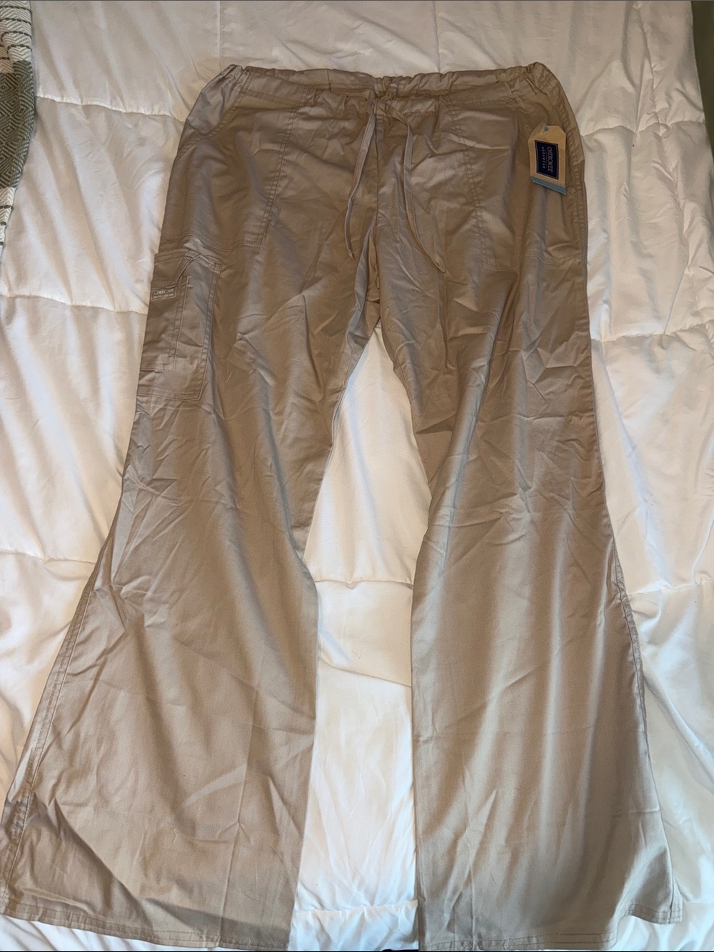 Unisex Cherokee Uniforms Core Stretch Scrub Pant- Khaki, Sytle: Modern Classic